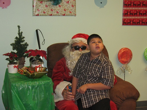 Blind Santa and a blind child